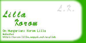 lilla korom business card